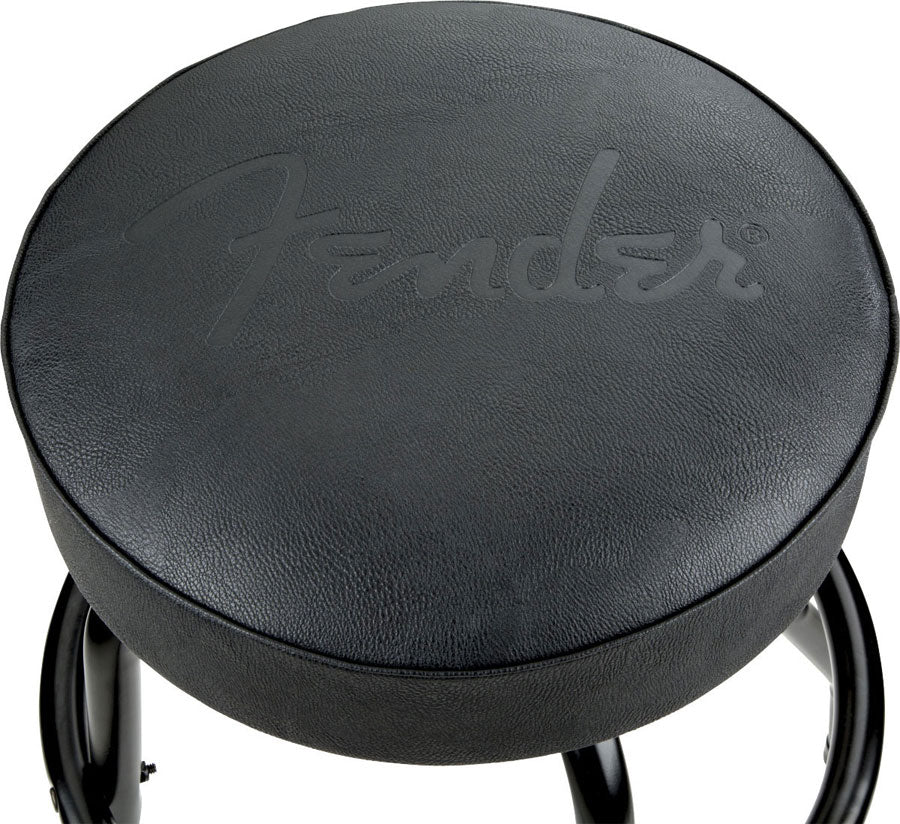 Sgabello da bar con logo nero goffrato Nero-Nero 30"