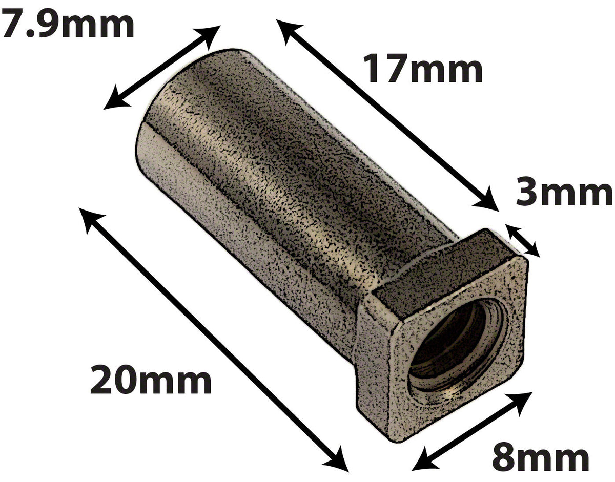 SN-SQ-20B - Camino 20mm Testa Quadrata - Ottone (X4)