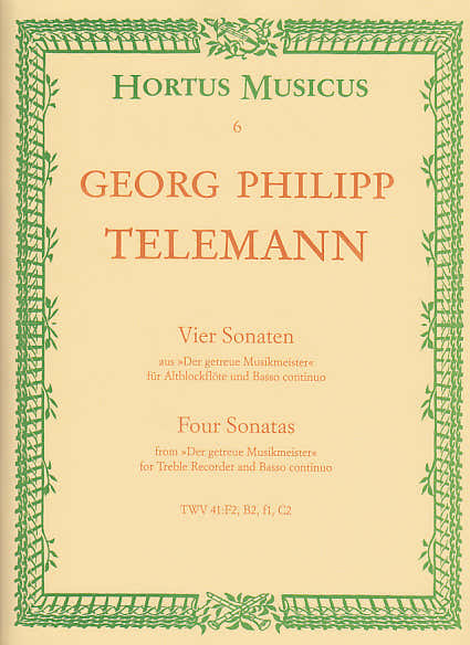 Telemann G.PH. - 4 Sonaten - Flute A Bec et BC