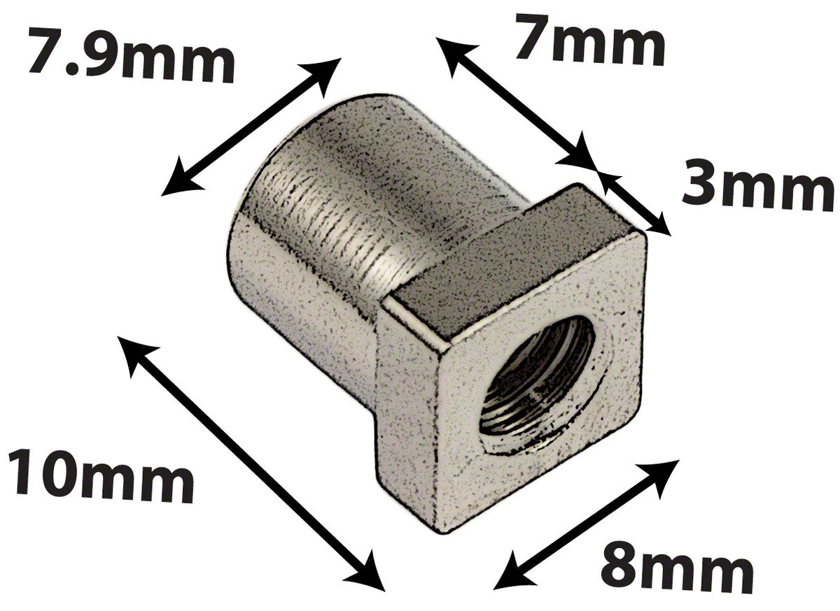SN-SQ-10B - Camino 10mm Testa Quadrata - Ottone (X4)