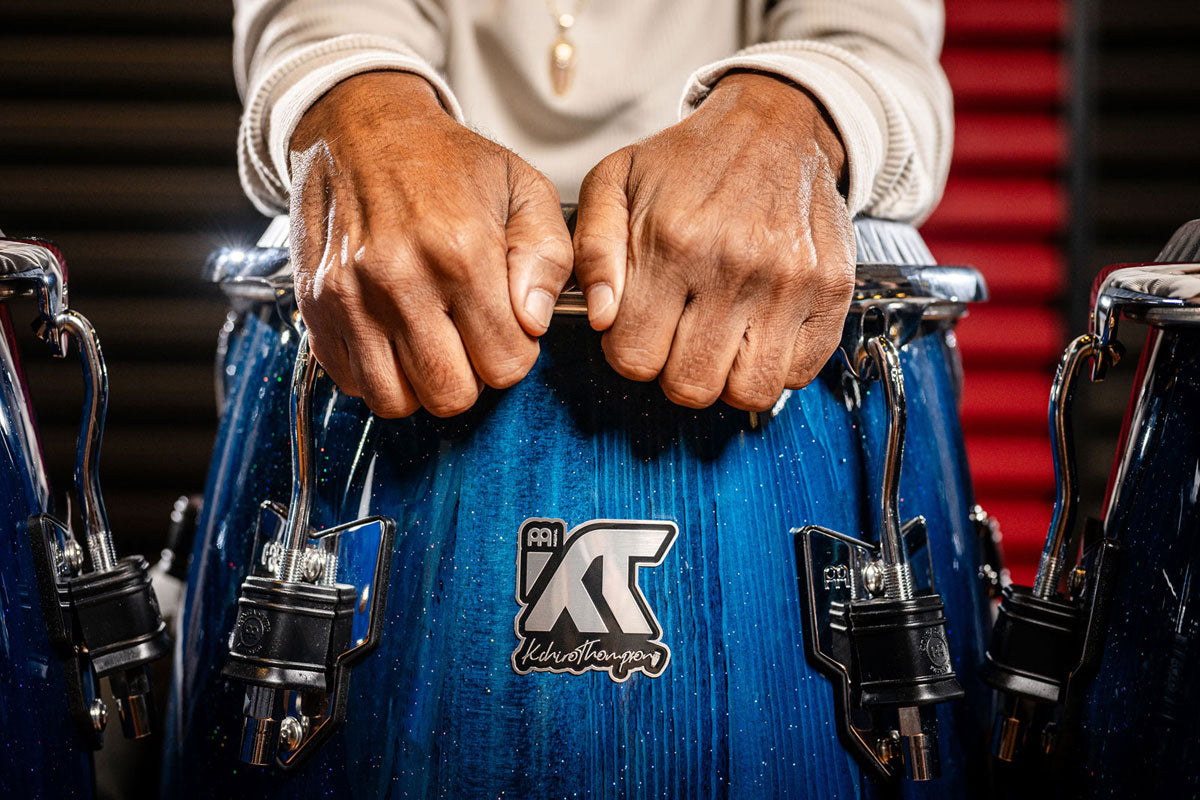 Artist Series William Kachiro Conga 11 3/4" /REMO® Black Calfskin Skyndeep Heads - Blue Wave