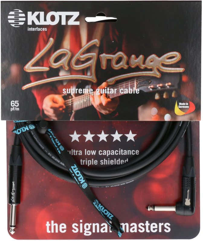 LA-grange Cavo per Strumento Nero 9M Jack Mono - Jack Mono Angolato