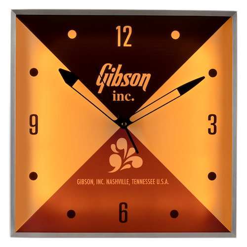 Home Office And Studio Gibson Vintage Lighted Wall Clock - Gibson Inc. Sign