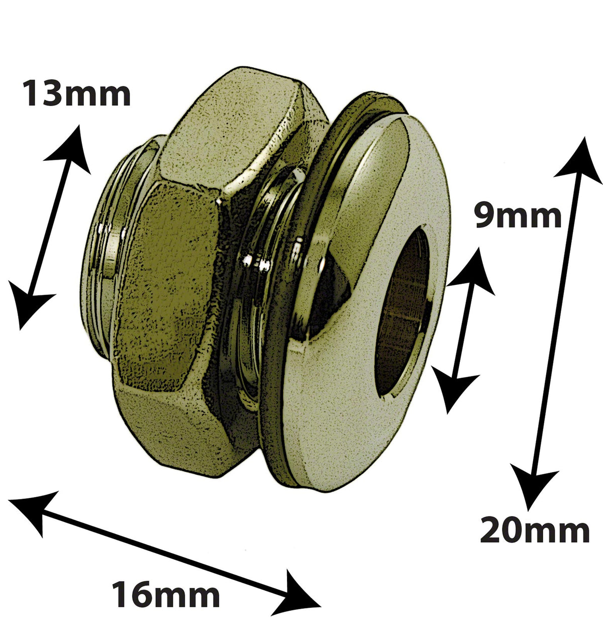 AVH1BR - Sfiato Di Decompressione Pressofuso 16mm Dorato