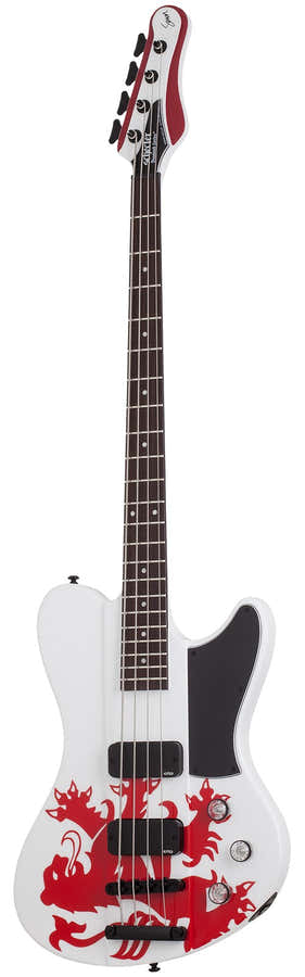 Ultra Spitfire Signature Simon Gallup Bianco lucido con Leone rosso