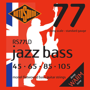 RS77LD Jazz Bass Monel, corde a filo piatto, scala lunga 45-105