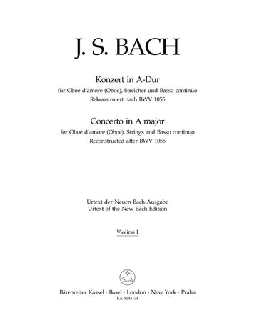 Bach J. S. - Concerto In F Major BWV 1055 - Violon 1