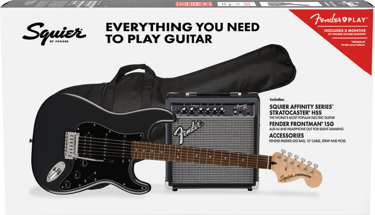 Stratocaster HSS Affinity Pack LRL Charcoal Frost Metallizzato