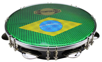 C-PL10-01B - Pandeiro 10" Nero - Bandiera del Brasile
