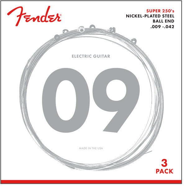 SUPER 250L NPS BALL END STRINGS (.009-.042 GAUGES) 3-PACK