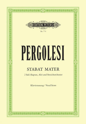 Pergolesi Giovanni Battista - Stabat Mater - Vocal Score