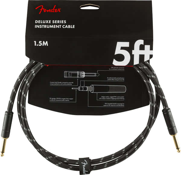Fender DELUXE INSTRUMENTS CABLE STRAIGHT/STRAIGHT 5' BLACK TWEED