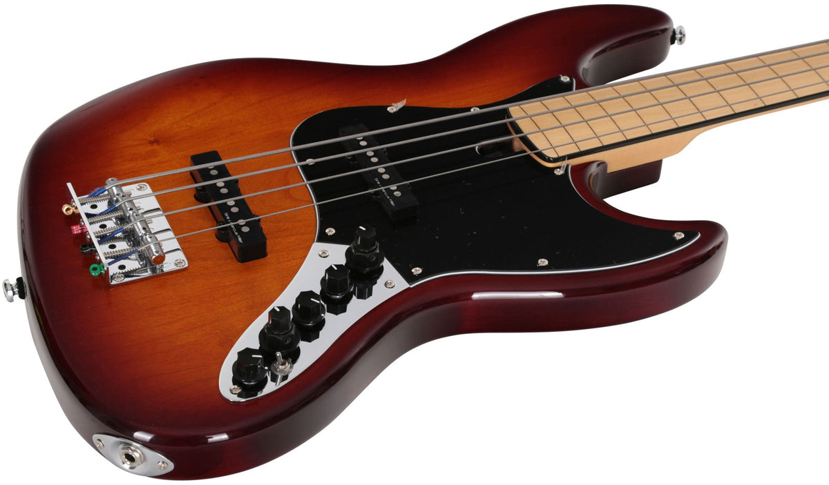 V7 Vintage Alder-4 Fretless Ts Tobacco Sunburst