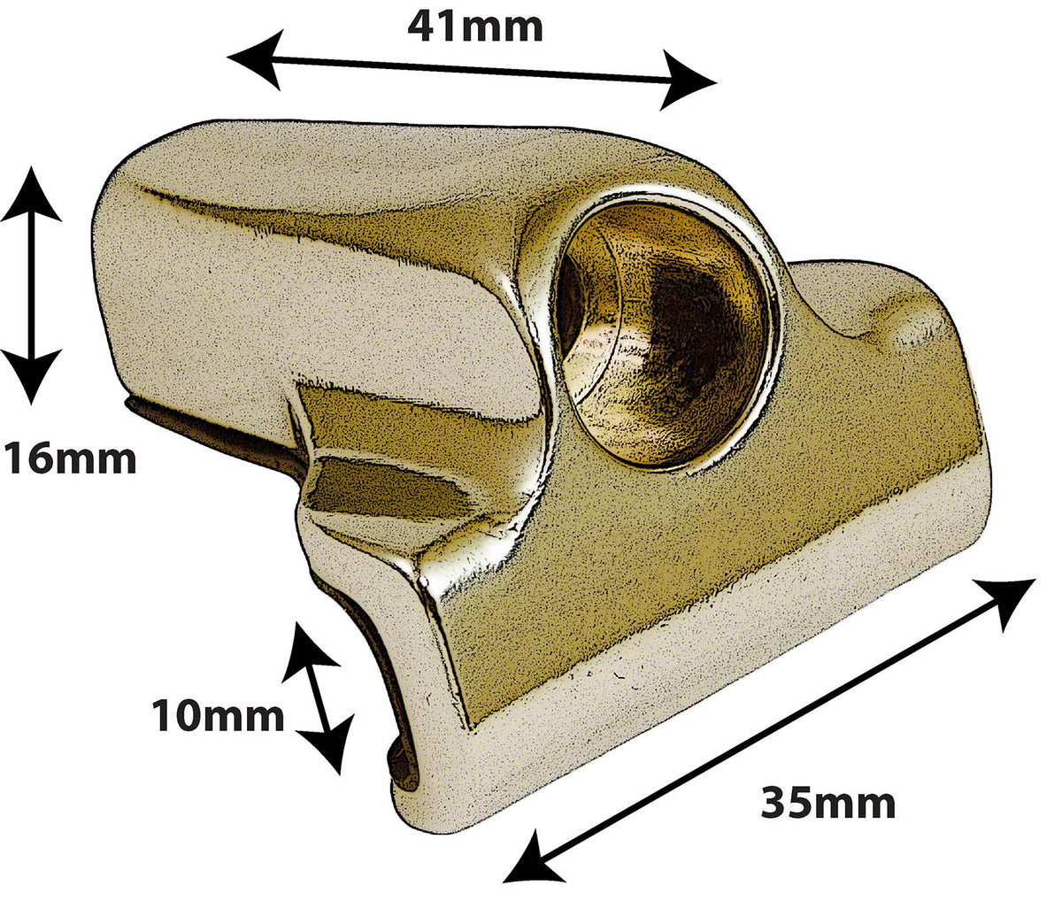 DC9BR - GRAFFA GRANCASSA DIE CAST - GOMMA ISOLANTE - D'ORO (X1)