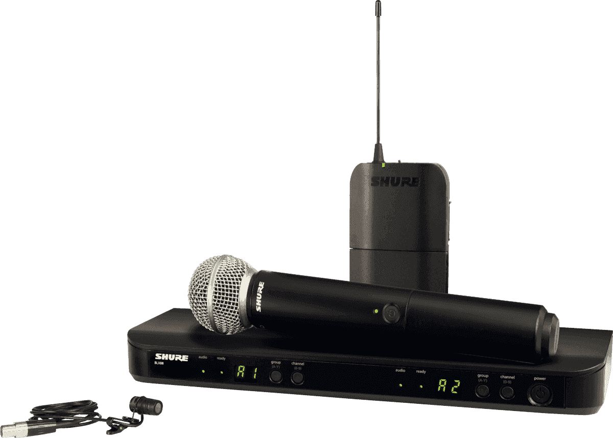 Sistema HF combinato lavalier/microfono palmare
