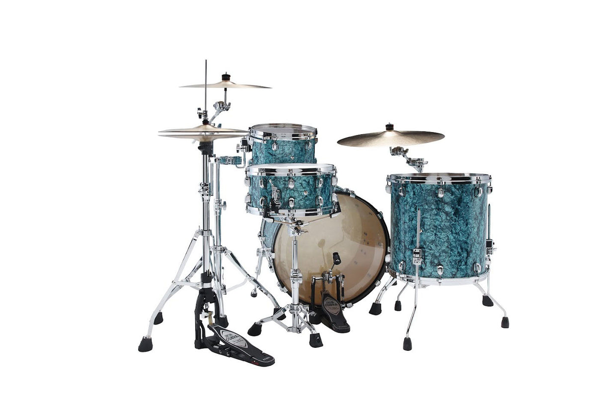 STARCLASSIC MAPLE ROCK 22 DRUM KIT CHROME SHELL HARDWARE TURQUOISE PEARL