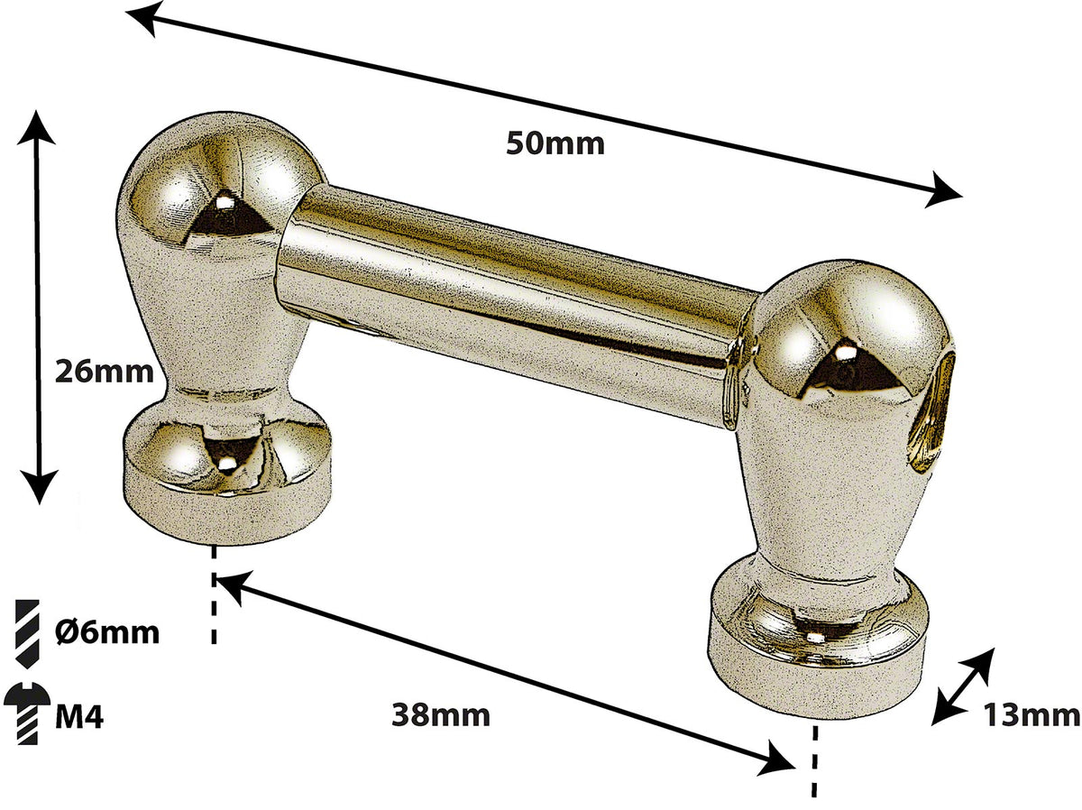 Blocchetto Tubolare - 38mm - Ottone - A Singolo Tirante (X1)