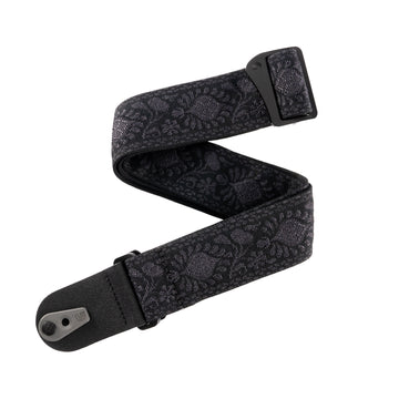PAD LOCK WOVEN GUITAR STRAP MONTEREY BLACK TUBULAR
