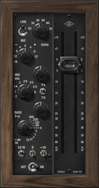 UAD Helios Type 69 Collezione di preamplificatore ed EQ