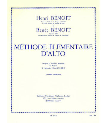 Benoit Henri & Renee - Methode Elementaire D'alto Vol.1