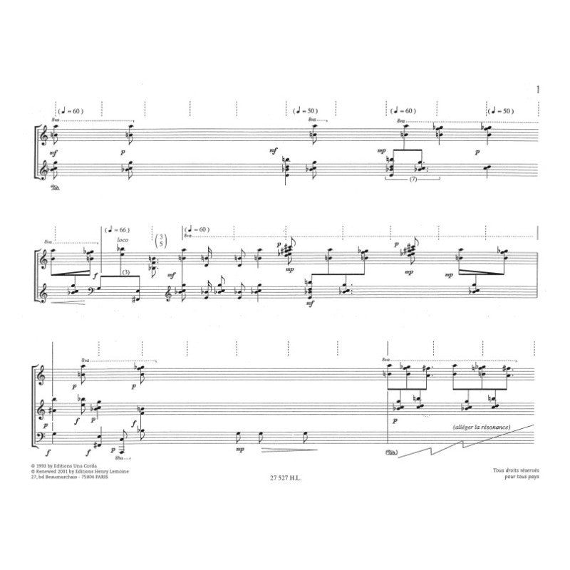 Murail Tristan - Campane d'addio e un sorriso... In Memoriam Olivier Messiaen - Pianoforte