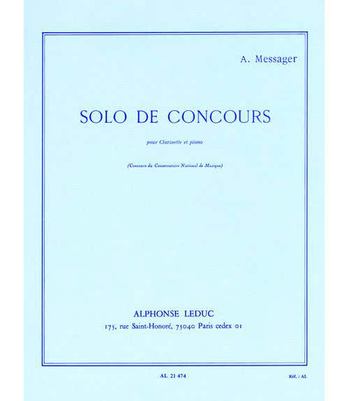Messager A. - Solo De Concours - Clarinetto e pianoforte