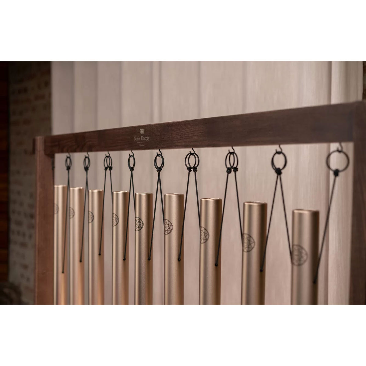 Set di campane tubolari per bagno sonoro 9 pezzi oro champagne