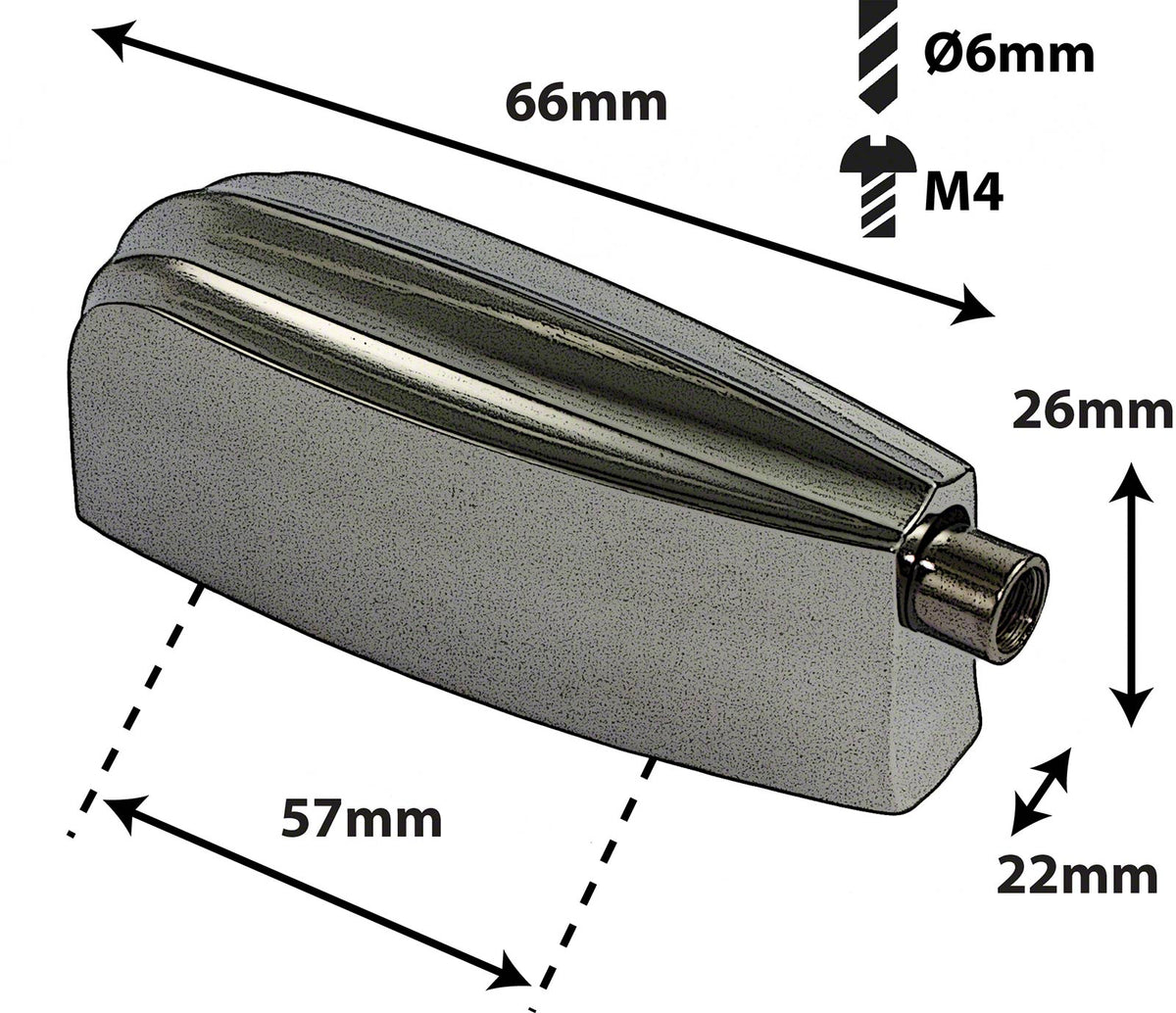 L16BD-BK - BLOCCHETTO GRANCASSA NERO - 57MM (X1)