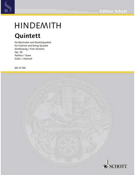 Hindemith - Quintet Op. 30 - Clarinette et String Quartet
