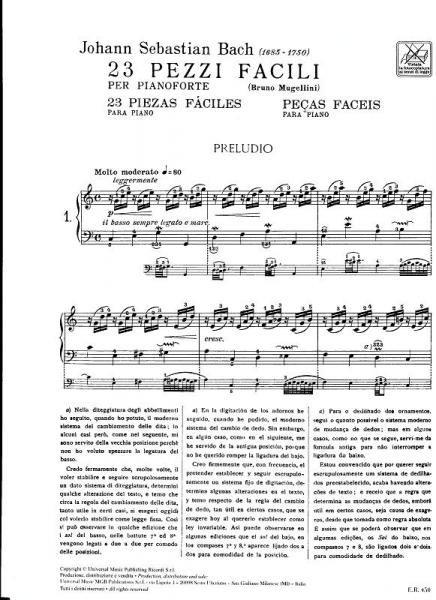 BACH J.S. - 23 PEZZI FACILI PER PIANOFORTE + CD