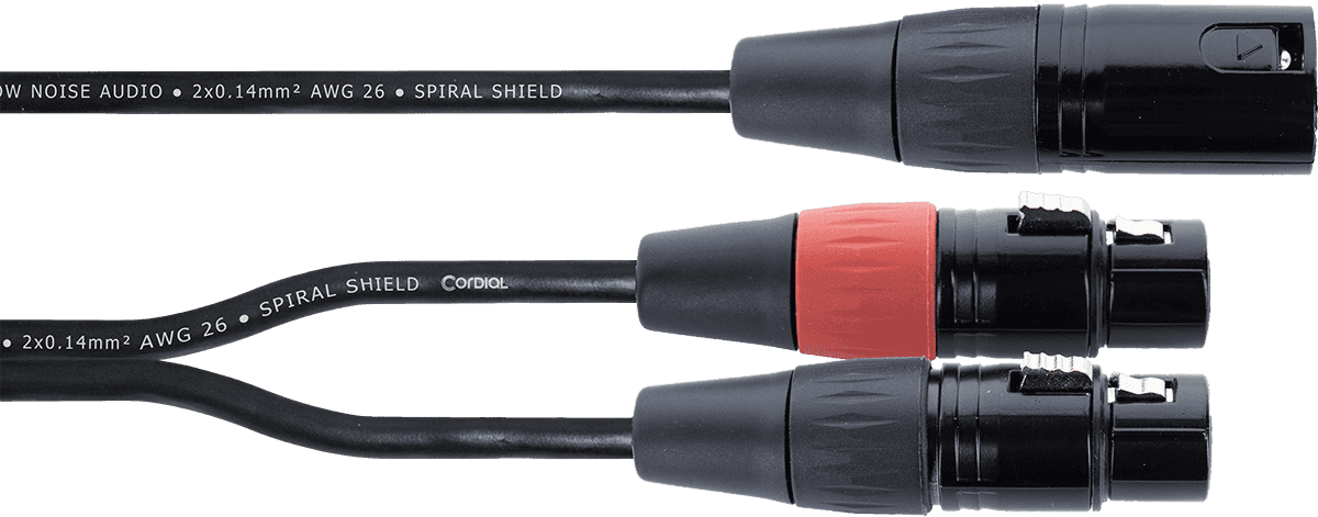 Cavo Y XLR Maschio / 2 XLR Femmine 30 CM