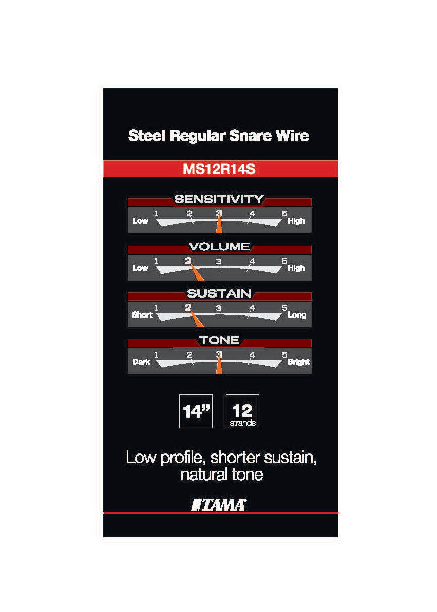 MS12R14S REGULAR STEEL SNARE WIRE 12 STRANDS 14"