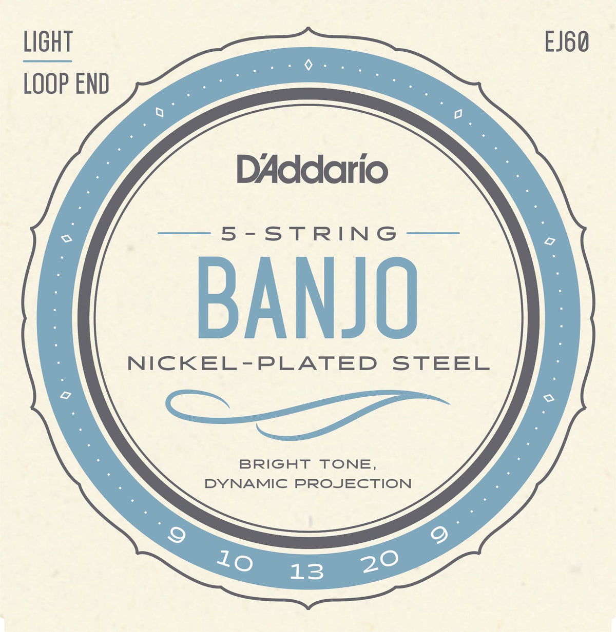 EJ60 Corde per banjo a 5 corde Nickel leggere 9-20