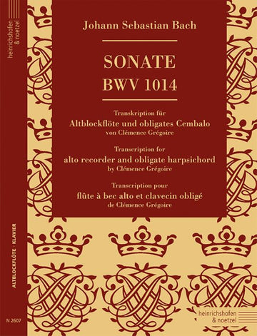 BACH J.S. - SONATE BWV 1014 - FLUTE A BEC ALTO & CLAVECIN OBLIGE (CLEMENCE GREGOIRE)