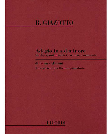 GIAZOTTO R. - ADAGIO IN SOL MINORE - FLAUTO E PIANOFORTE