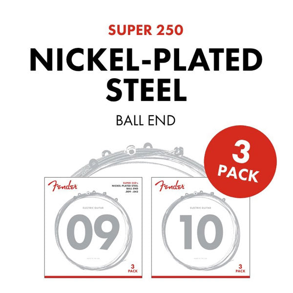 SUPER 250L NPS BALL END STRINGS (.009-.042 GAUGES) 3-PACK