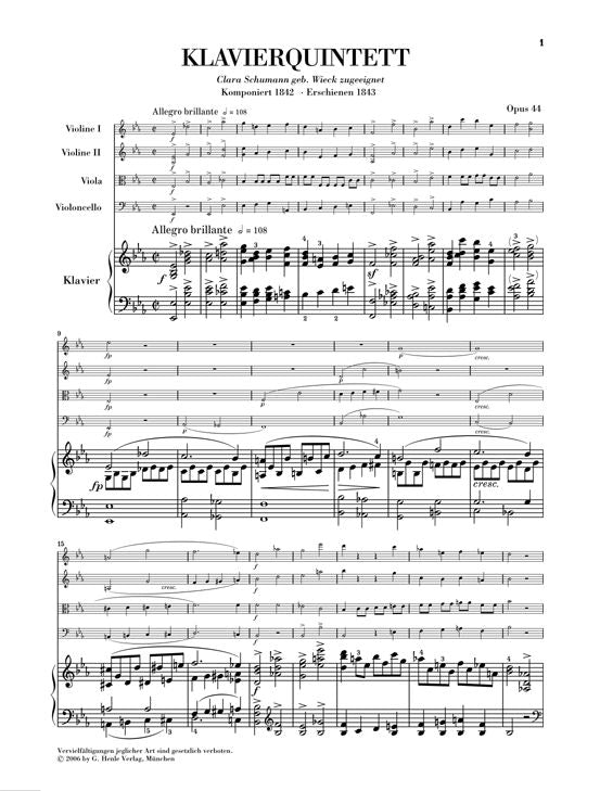 Schumann R. - Piano Quintet In Eb Major Op. 44
