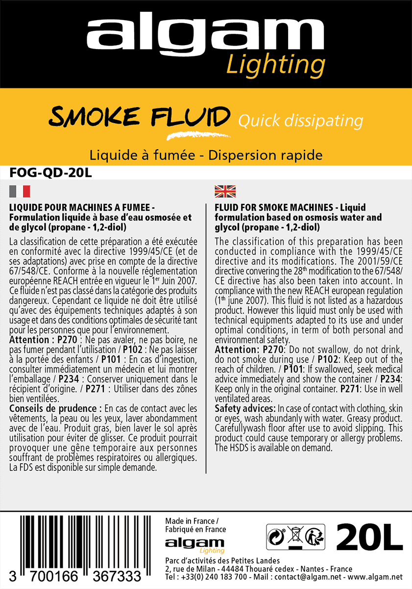 Liquido per Fumo Dispersione Rapida 20L
