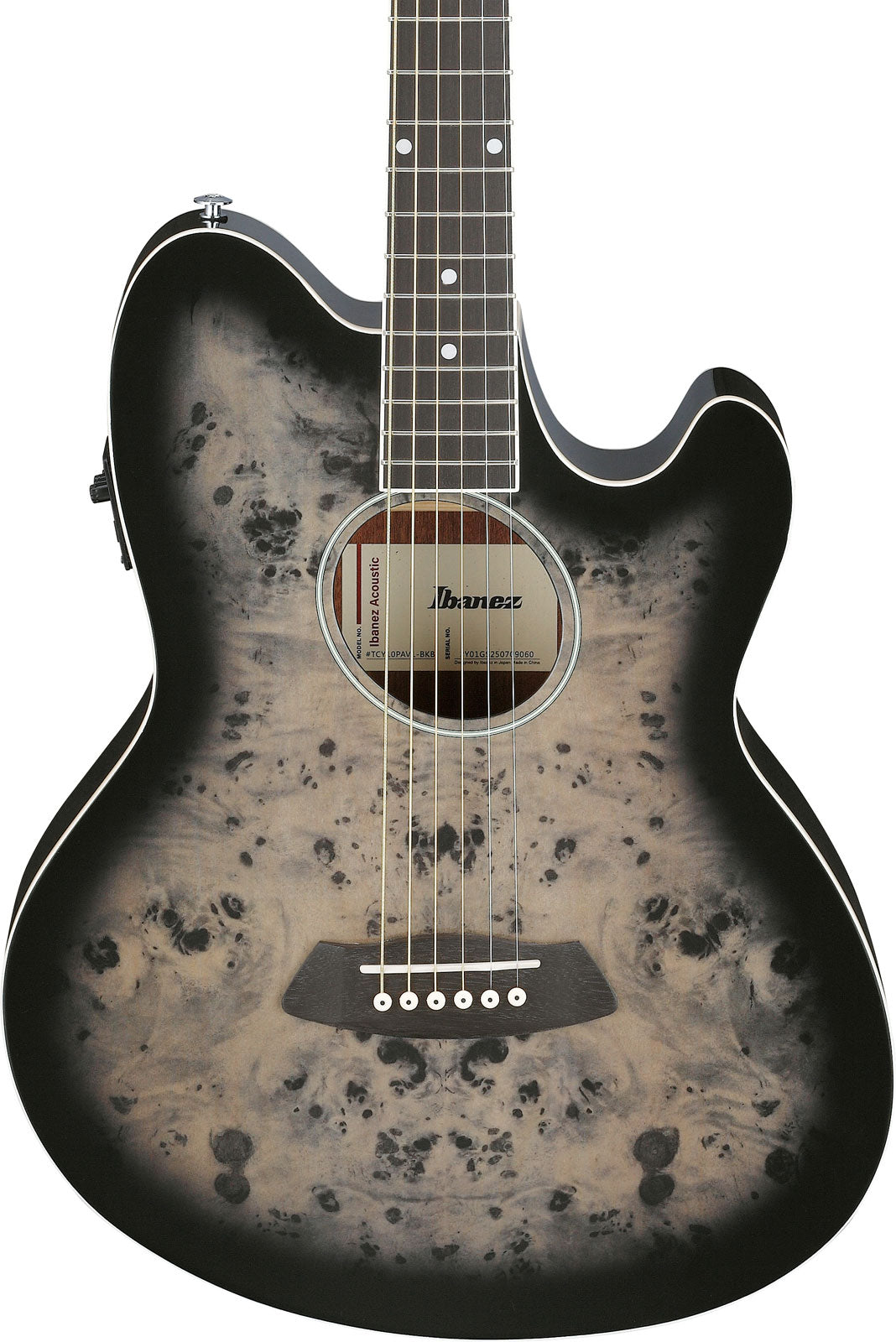 TCY10PABKB Talman Burst nero su marrone trasparente