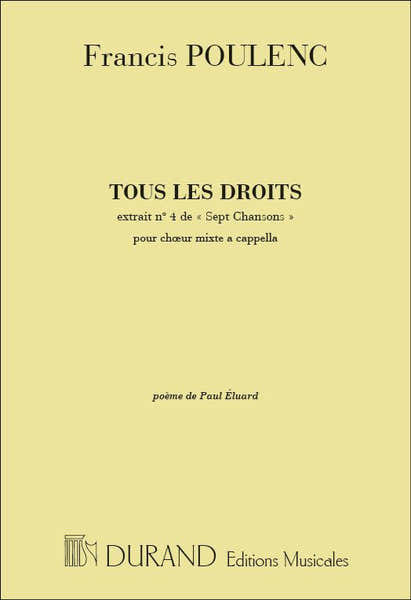 Durand Poulenc F. - Tous Les Droit s - Choeur