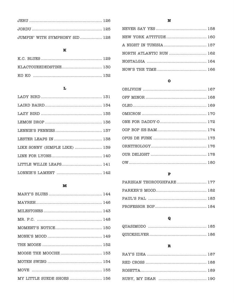 The Real Bebop Book - Eb Instruments