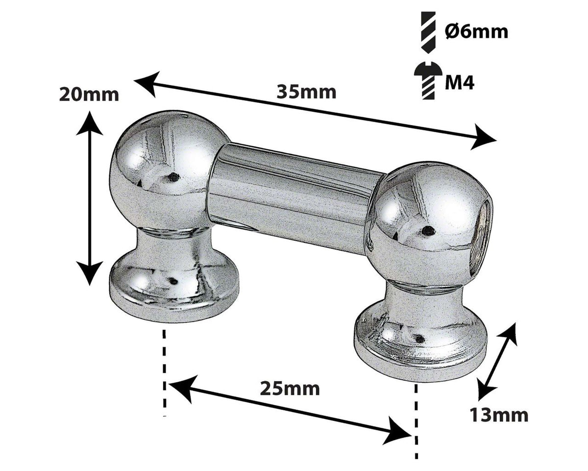 TL12D25 - TUBE LUG - 25MM - DOUBLE ENDED (X1)