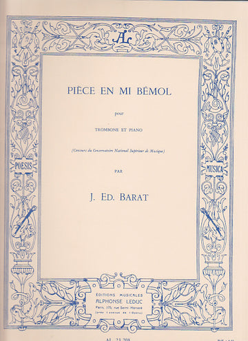 BARAT - PIECE EN MI BEMOL POUR TROMBONE & PIANO