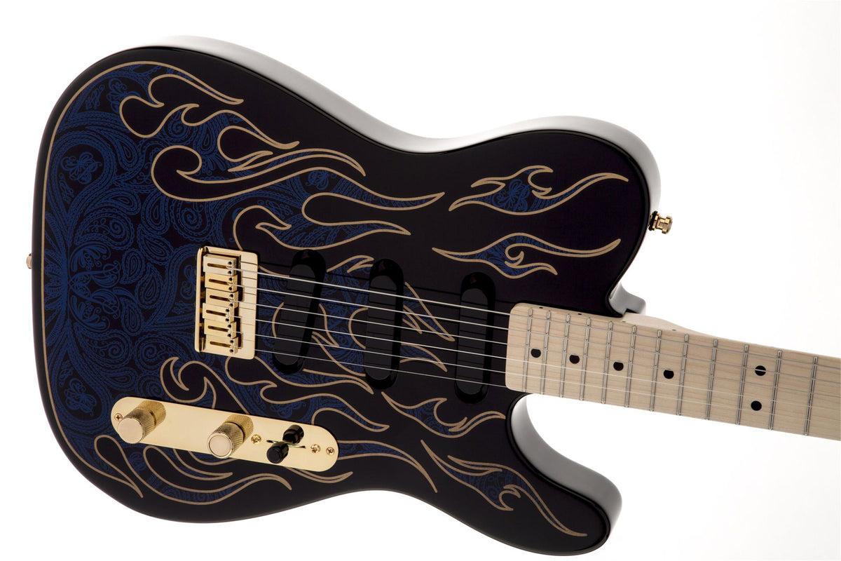 James Burton Telecaster Mn, Fiamme Paisley blu