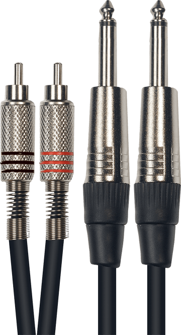 K03 2 MALE MONO CINCH/ 2 MONO MALE 1/4 PHONE PLUG