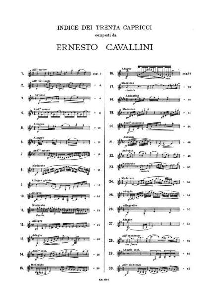 Cavallini E. - 30 Capricci - Clarinette