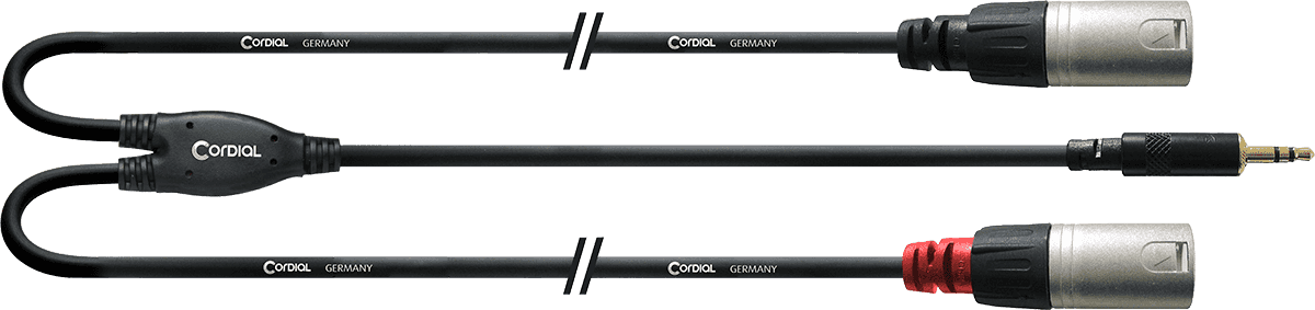 Cavo Y Sdoppiatore Minijack Stereo/2 XLR Maschio Lunghi 3 M