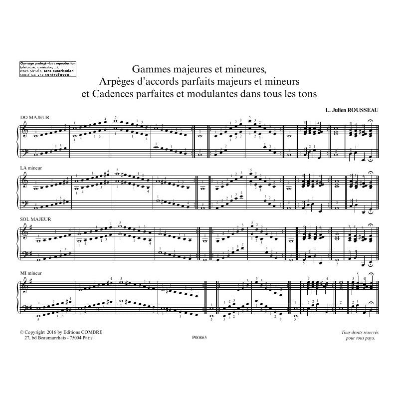 Rousseau L. J. - Gammes Majeures et Mineures - Piano
