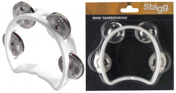 Mini tamburello 4 piattelli in plastica bianchi