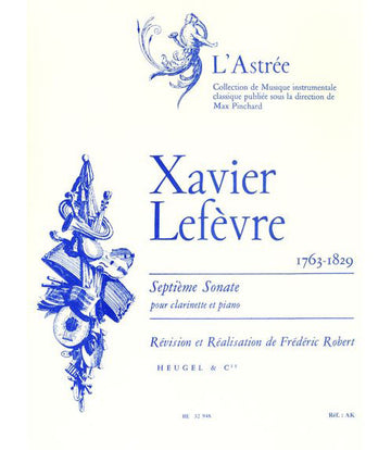 LEFEVRE / ROBERT - SONATE N°7 -CLARINETTO E PIANOFORTE